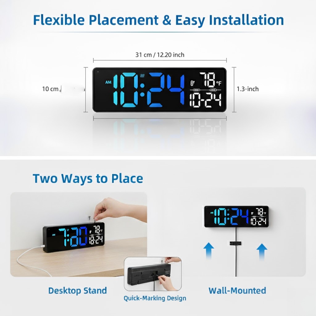 【新品上市】ZENITHTIME 三款旗舰 LED 数字挂钟正式发布 海外仓同步现货开售(图2) 【新品上市】ZENITHTIME 三款旗舰 LED 数字挂钟正式发布 海外仓同步现货开售(图2)