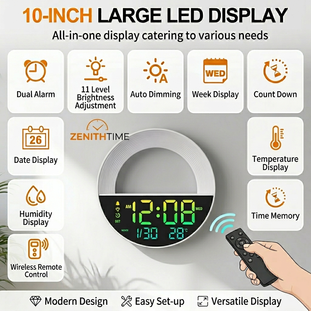 【新品上市】ZENITHTIME 三款旗舰 LED 数字挂钟正式发布 海外仓同步现货开售(图3) 【新品上市】ZENITHTIME 三款旗舰 LED 数字挂钟正式发布 海外仓同步现货开售(图3)